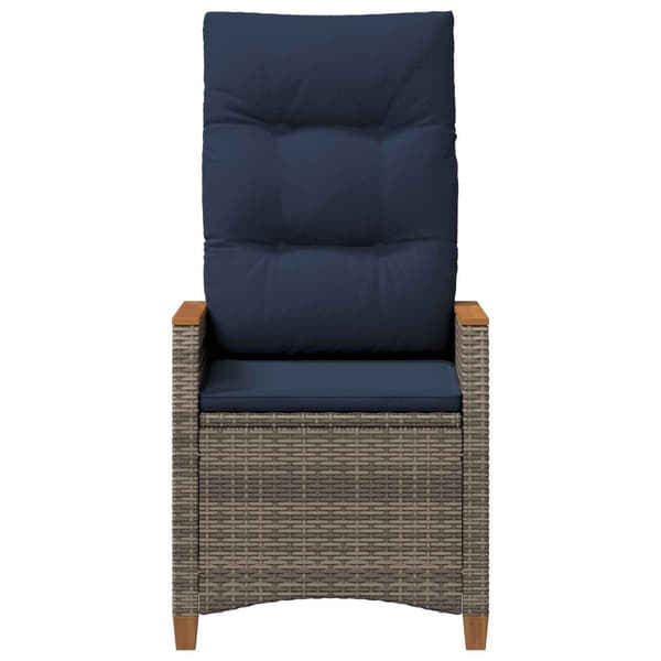 Fällbar trädgårdstol 2 pcs Grå och Marinblå 64 x 57,5 x 112 cm