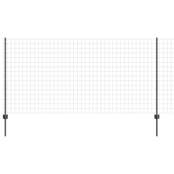 Stängsel med stolpe Grå 1,2 x 25 m Stål
