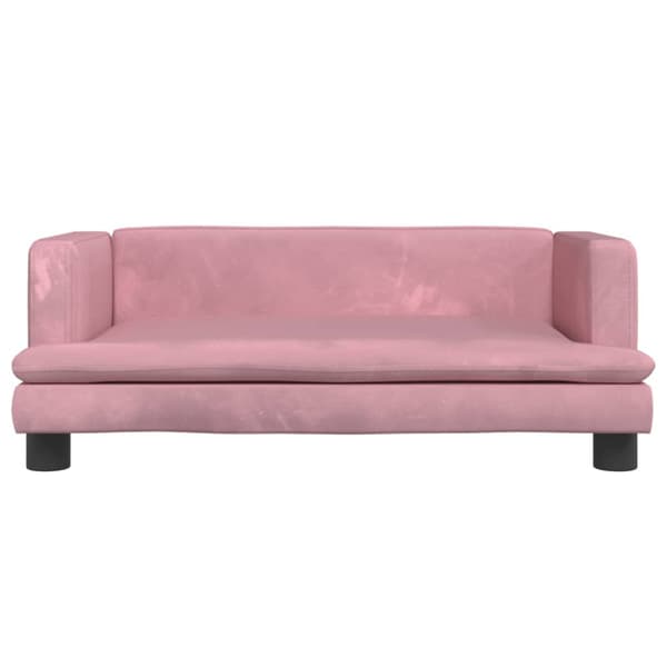 Hundbädd rosa 80x45x30 cm sammet