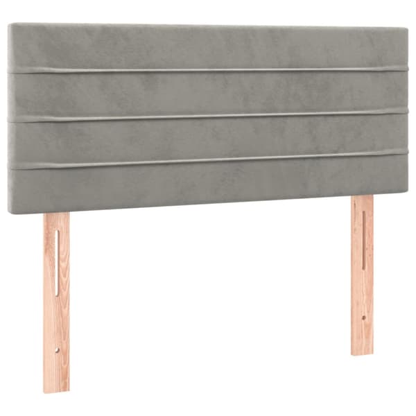 Sänggavel ljusgrå 100x5x78/88 cm sammet