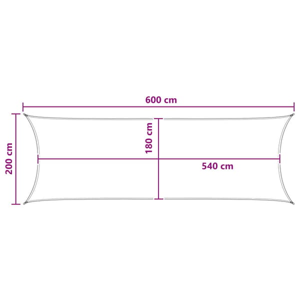 Solsätt segel Röd 2 x 6 m HDPE