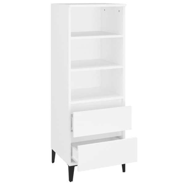 Högskåp vit 40x36x110 cm konstruerat trä