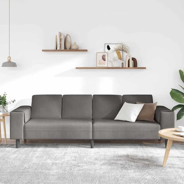 Soffa Ljusgrå 250 x 77 x 76 cm Kordread tyg