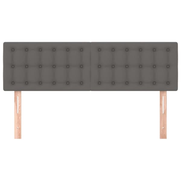 Sänggavlar grå 144x5x78/88 cm konstläder