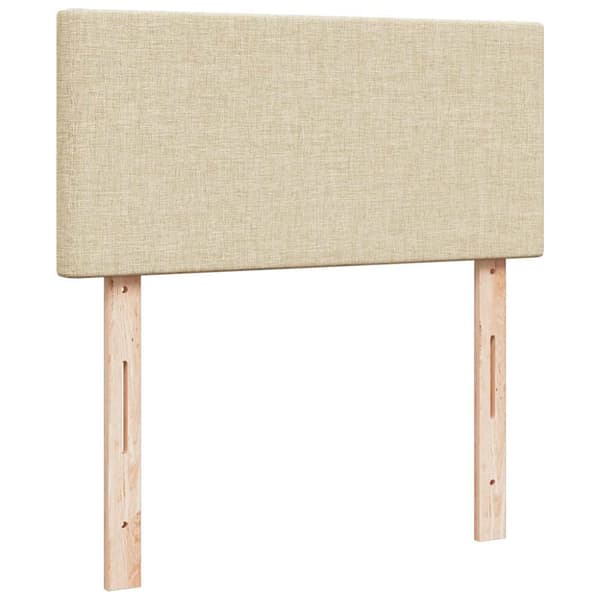 Ottoman sängram med madrass gräddvit 80x200 cm tyg