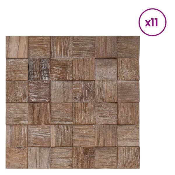 Väggpanel 11 st Naturlig 30 x 30 x 2 cm