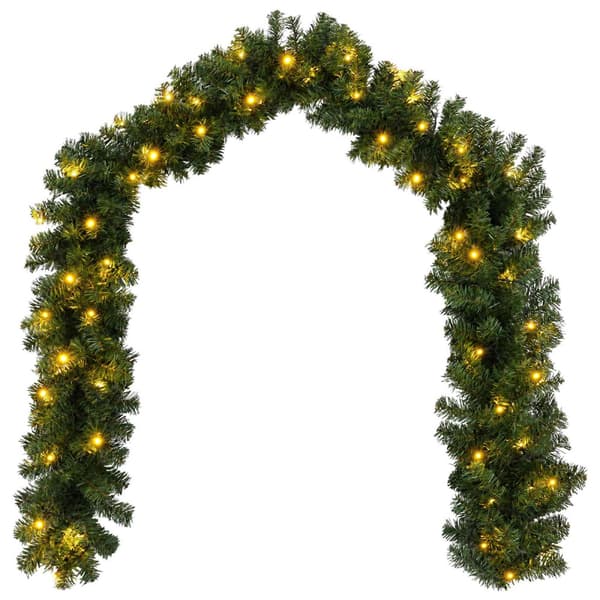 Mini-julgransset 60 cm 125 LED-lampor Varmvit PVC Grön