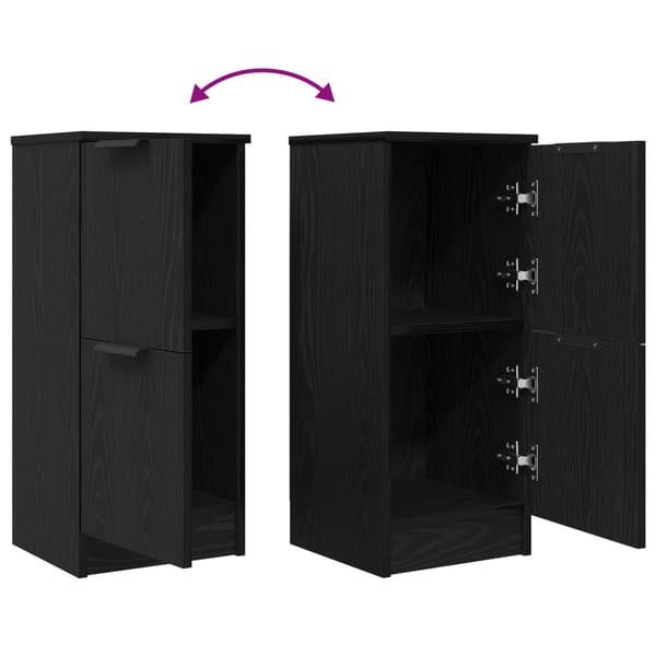 Sideboard 2 pcs Svart Ek 30 x 30 x 70 cm Konstruerat trä