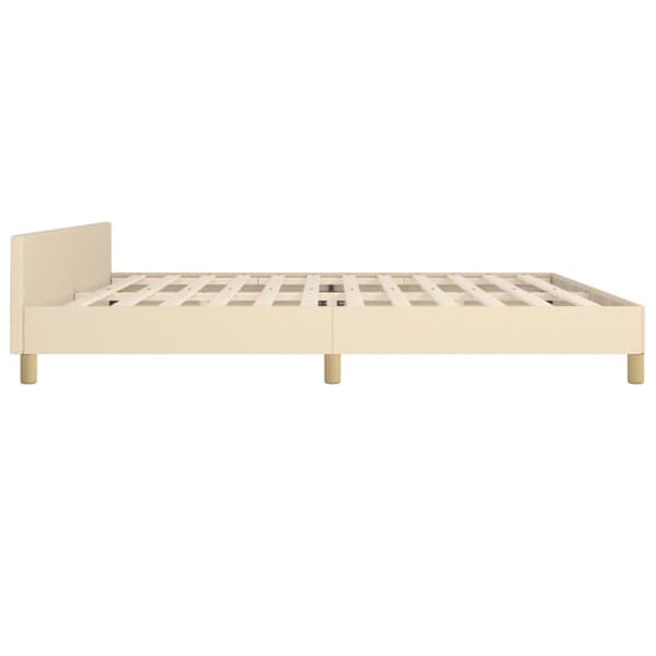 Sängram utan madrass gräddvit 200x200 cm tyg
