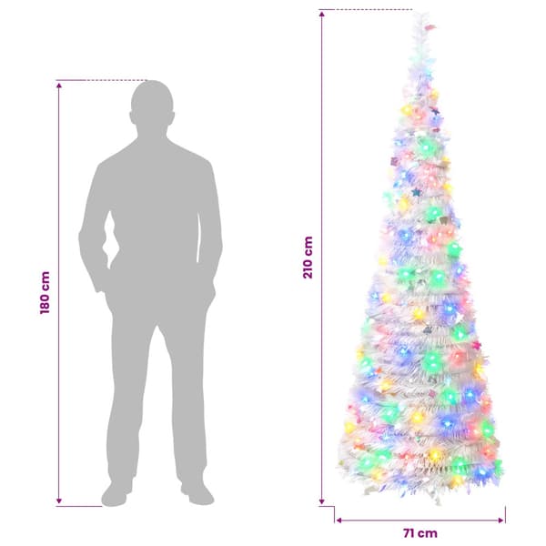 Pop-up-julgran med LED-belysning 210 cm 200 LED-lampor