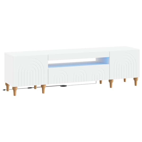 LED TV-skåp Vit Konstruerat trä