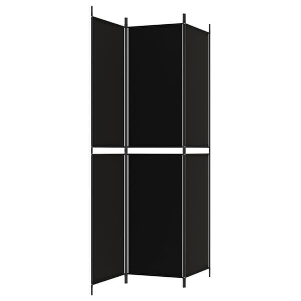 Rumsavdelare 3 paneler 150x220 cm svart tyg