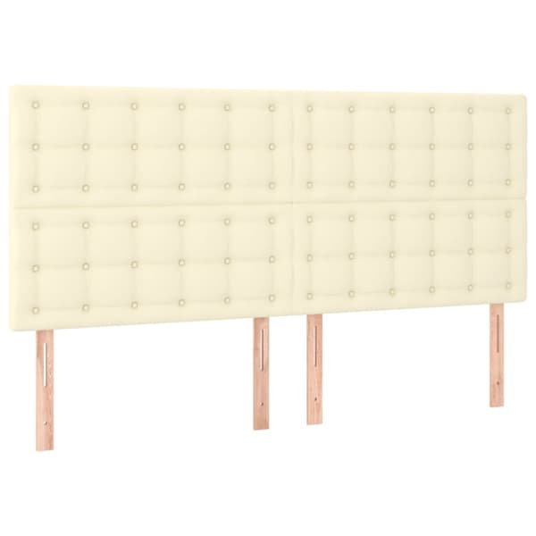 Ramsäng med madrass gräddvit 200x200 cm konstläder
