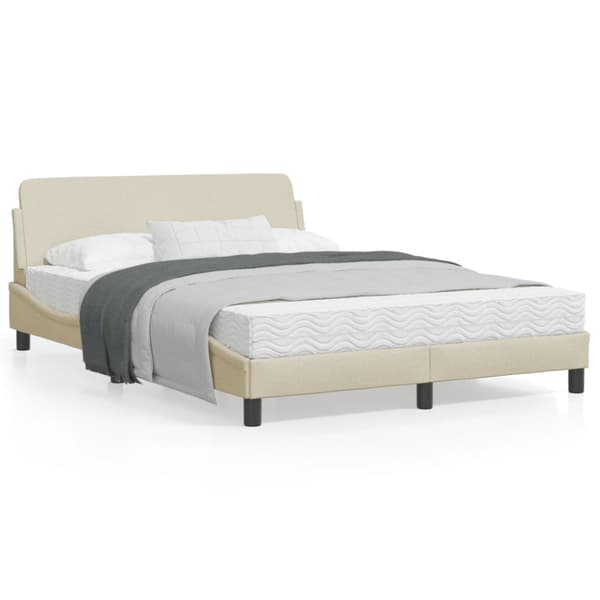 Bed Frame "Dover" Cream 140x200 cm Fabric