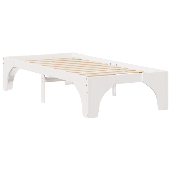 Sängram Vit 90 x 200 cm Massiv furu
