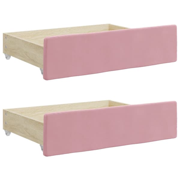 Dagbädd utdragbar med lådor rosa 80x200 cm sammet