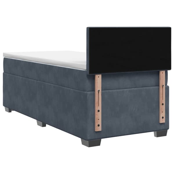 Boxspring säng med madrass och LED Mörkgrå 100 x 200 cm Sammet
