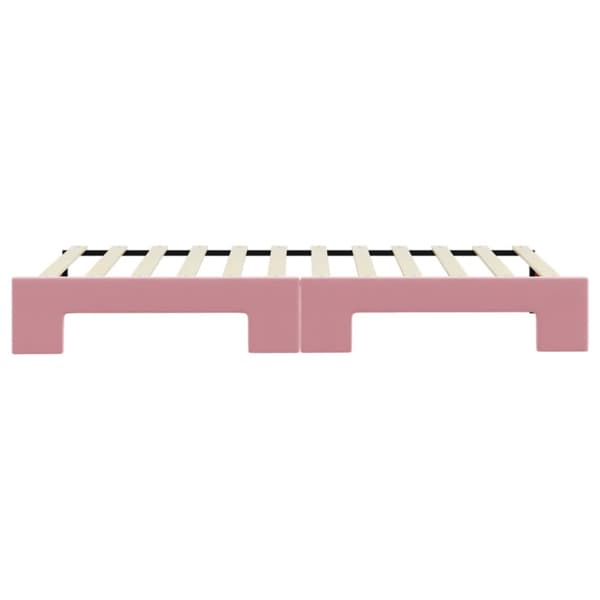 Dagbädd utdragbar rosa 90x200 cm sammet