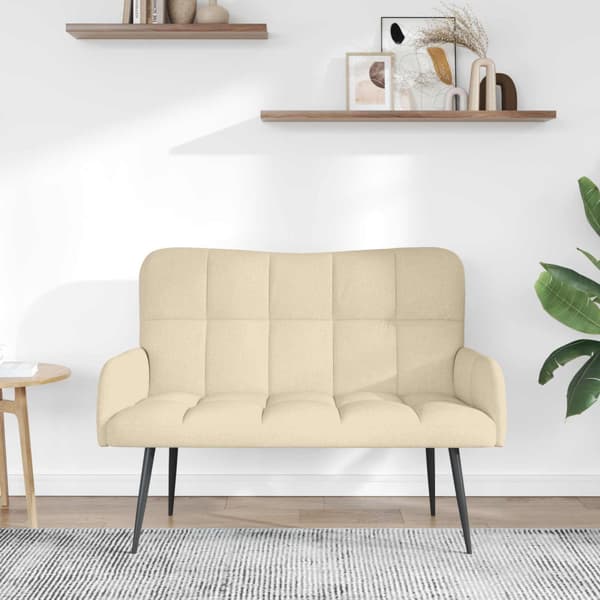 Tvåsitssoffa Kräm 115 x 61 x 87 cm tyg