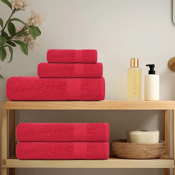 handduksset FROGN 6 delar röd 360 gsm