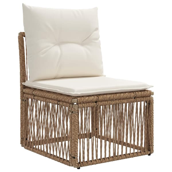 Trädgårdsoffset 4 pcs Beige konstrotting