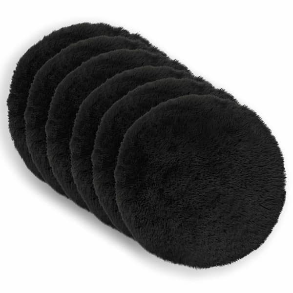 Kuddöverdrag 6 st HEERLEN Svart Ø 40 cm PV Fleece