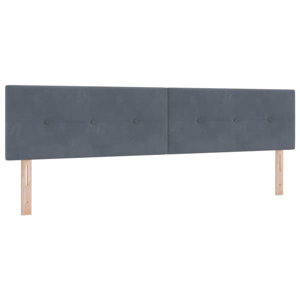 Kontinentalsäng med madrass Mörkgrå 200 x 200 cm Sammet