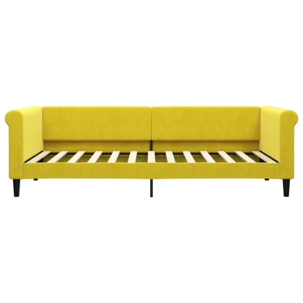 Dagbädd med madrass gul 90x200 cm sammet