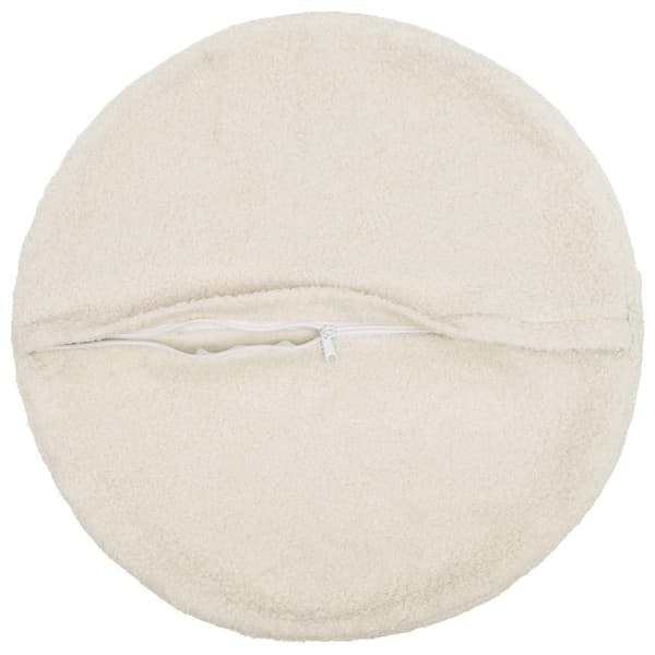 Kuddöverdrag 6 st HEERLEN Gräddvit Ø 60 cm Bouclé