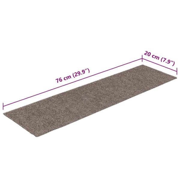 Trappmattor självhäftande 30 st 76x20 cm beige rektangulära