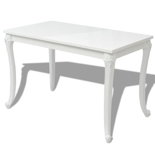 Matbord 116x66x76 cm vit högglans