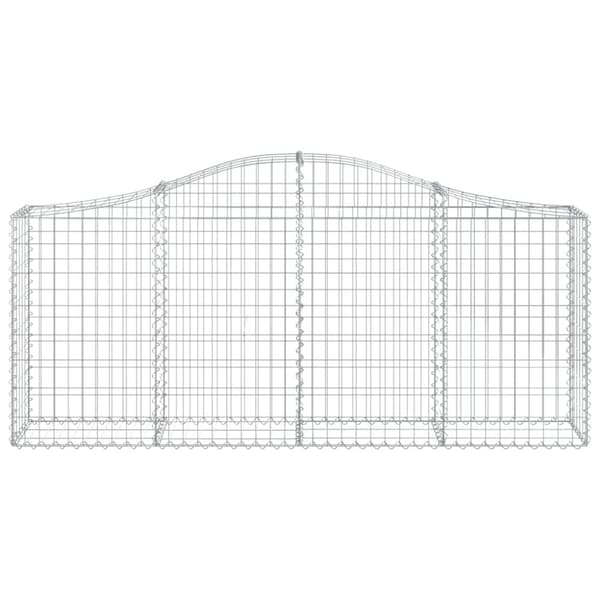 Gabioner bågformade 10 st 200x30x80/100 cm galvaniserat järn