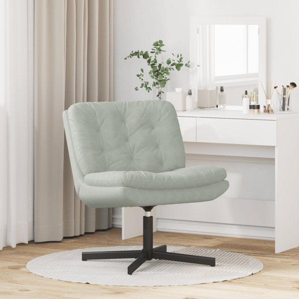 Svängbar Avkopplingsstol Ljusgrå 63 x 75 x 76 cm Sammet