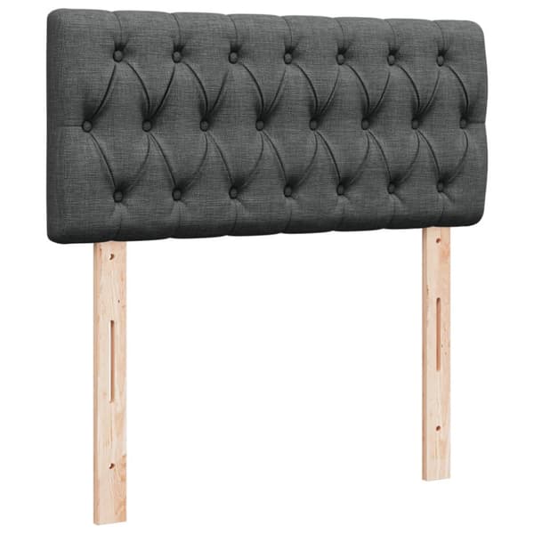 Ramsäng med madrass mörkgrå 90x200 cm tyg