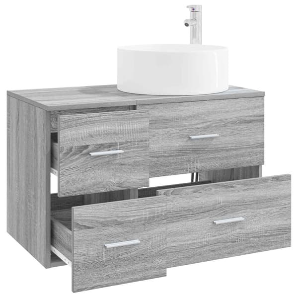 Badrumsmöbelset 2 st Grå Sonoma Konstruerat trä