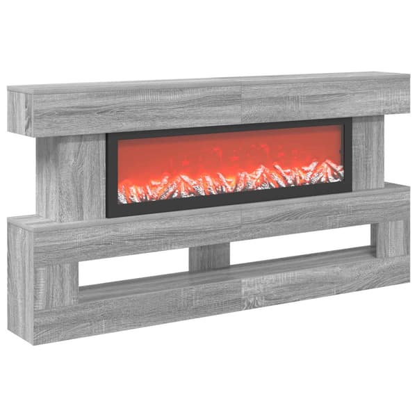 Elektrisk eldstad Grå Sonoma 150 x 21 x 77 cm Konstruerat trä