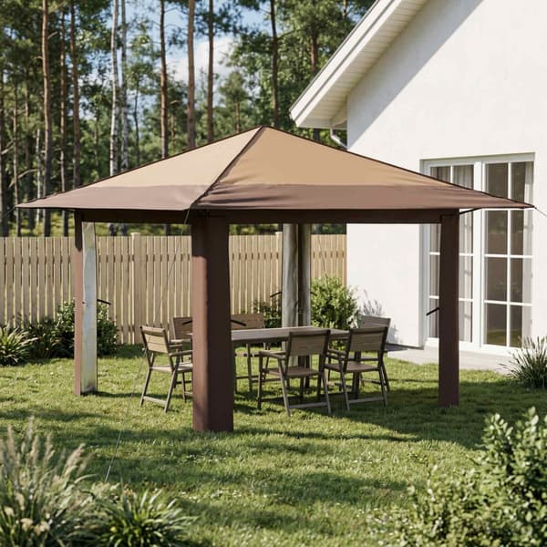 Paviljong utan sidovägg Beige och brun