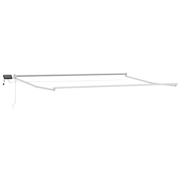 Manuell utdragbar markis med LED-lampor 4 × 3 m