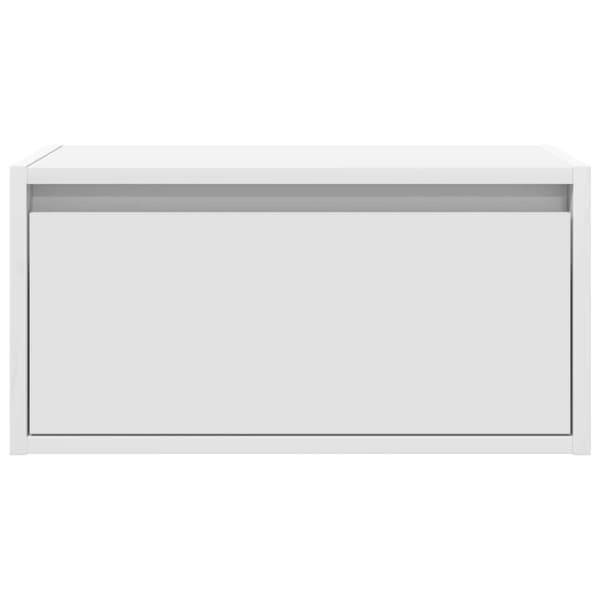 Väggmonterade sängbord med LED-lampor 2 st vit