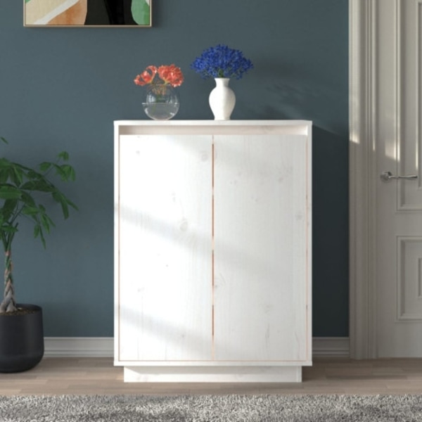 Skoskåp vit 60x35x80 cm massiv furu