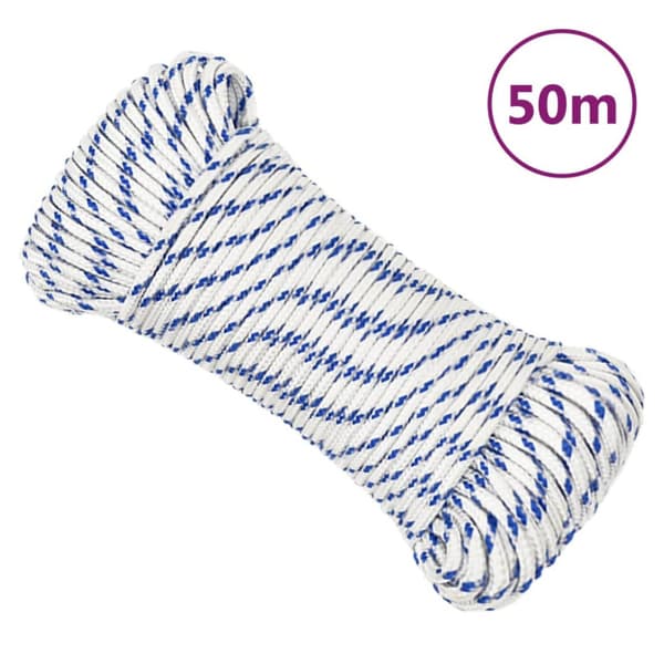 Båtlina vit 4 mm 50 m polypropylen