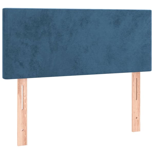 Ramsäng med madrass mörkblå 120x190 cm sammet