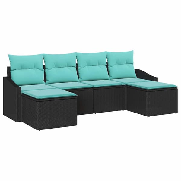 Soffset med kudde 6 pcs Svart konstrotting