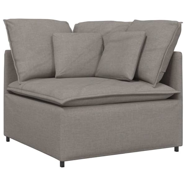 Modulsoffa med fotpall och dynor i taupe