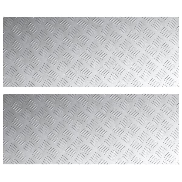 Trappsteg Rektangulär 2 pcs Silver 100 x 40 cm Aluminium