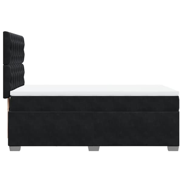 Ramsäng med madrass svart 80x200 cm sammet