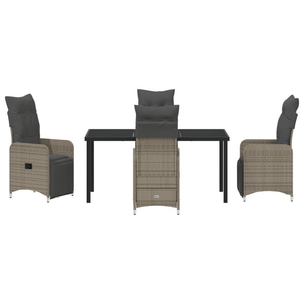 Trädgårdsmöbelset 5 pcs Grå konstrotting