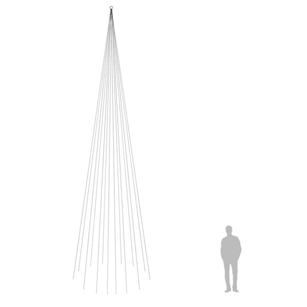 Julgran på flaggstång kallvit 1134 LEDs 800 cm