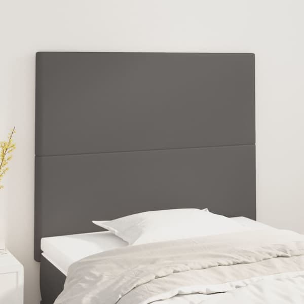 Sänggavel grå 100x5x118/128 cm konstläder