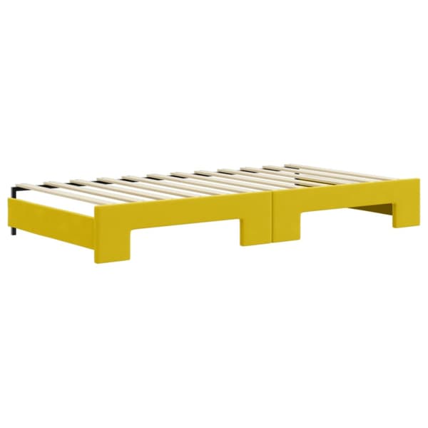 Dagbädd utdragbar med lådor gul 100x200 cm sammet
